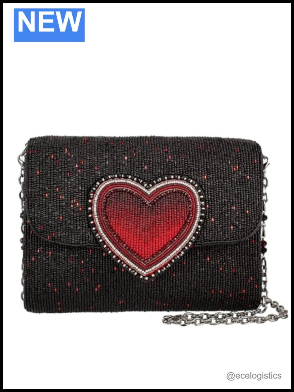 Handcrafted Beaded Crossbody Purse with Removable Chain Strap